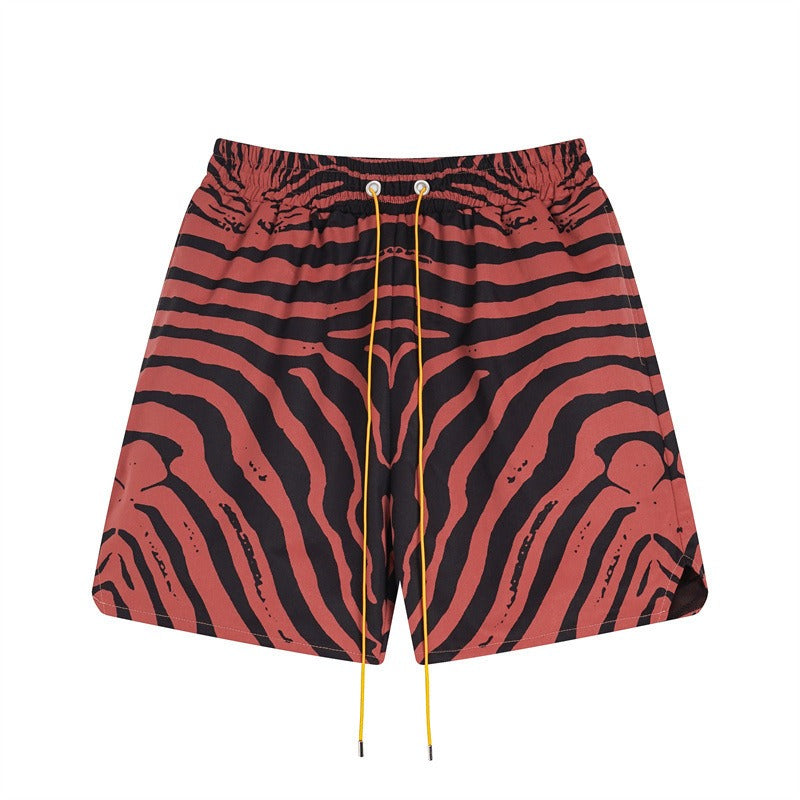 Rhude T-shirt Zebra Letter Embroidery Casual Short Sleeve Shirt, Shorts