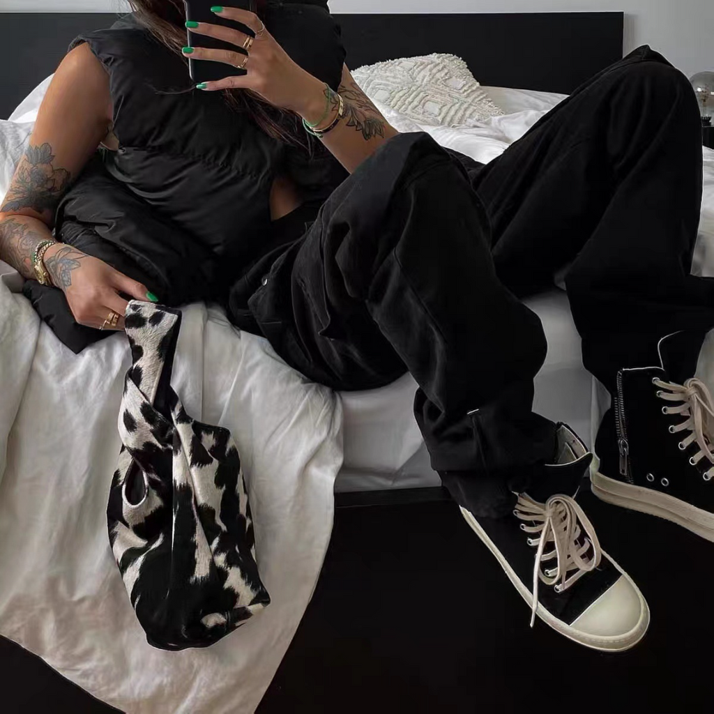 Askyurself Pant Loose Casual Straight-Leg Drawstring Overalls Trousers