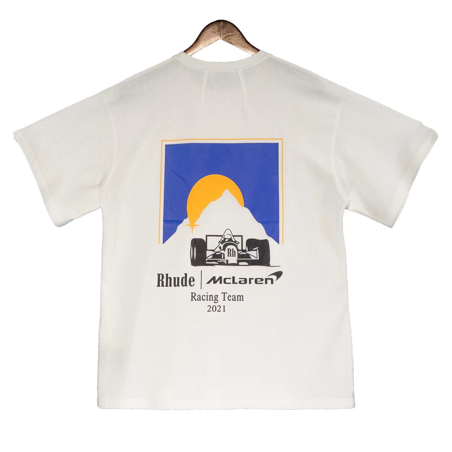 Rhude T-shirt Joint Racing Sunset Printing Short Sleeve T-shirt