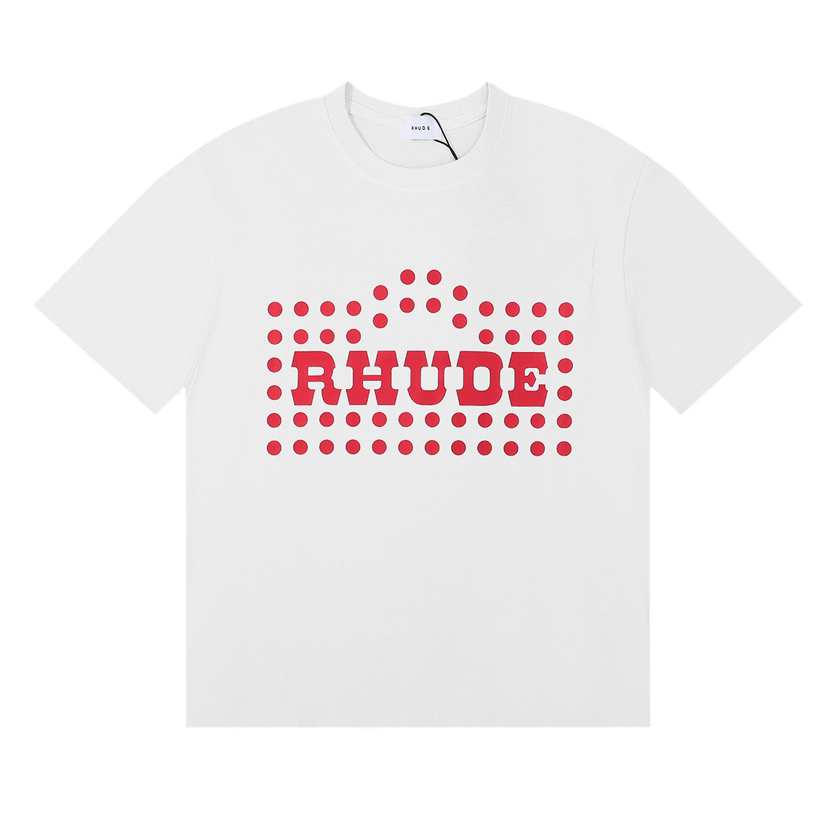 Rhude T-shirt Alphabet Coconut Racing Pattern Short Sleeve T-shirt