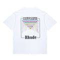 Rhude T-shirt Rainbow Square Circle Printed Short Sleeve T-shirt