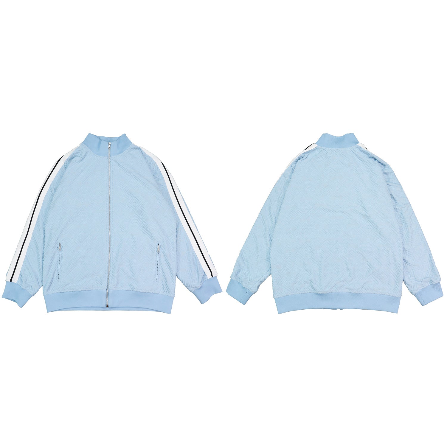 Palm Angle Sweatshirt Palm Angels Striped Stand Collar Jacket for Men and Women Couple Loose Sports Jacket