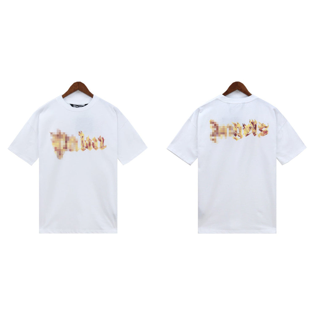 Palm Angels T-shirt Flame Letter Logo Short Sleeve T-shirt