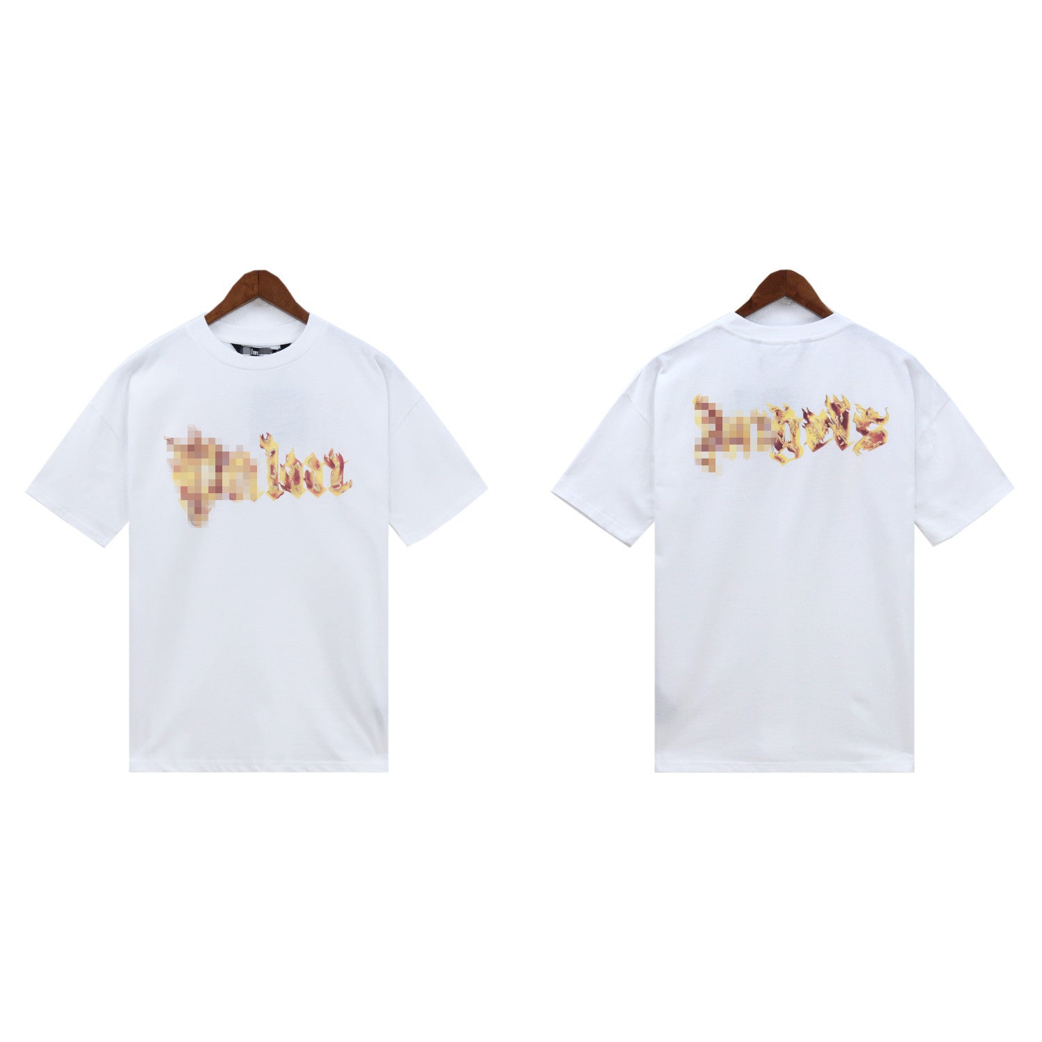 Palm Angels T-shirt Flame Letter Logo Short Sleeve T-shirt