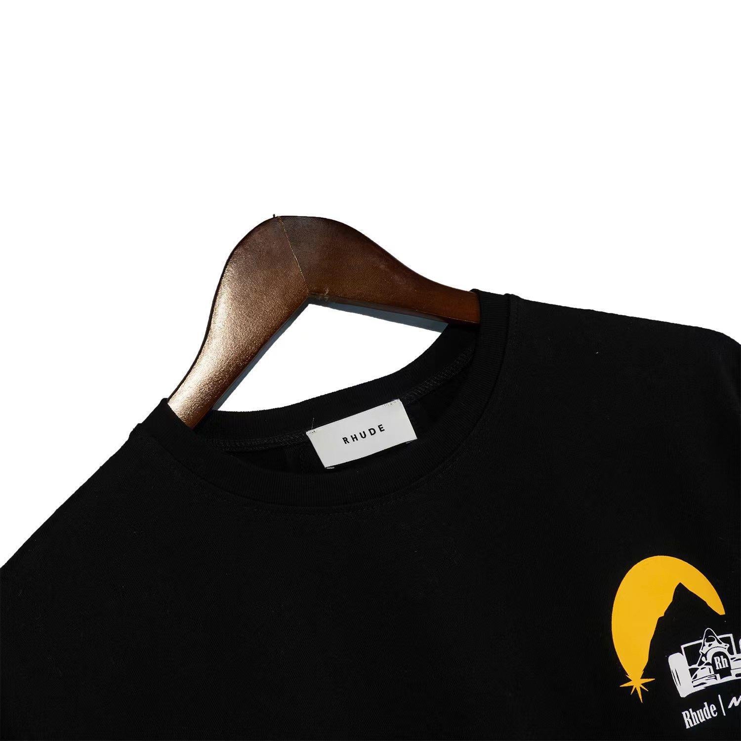 Rhude T-shirt Joint Racing Sunset Printing Short Sleeve T-shirt