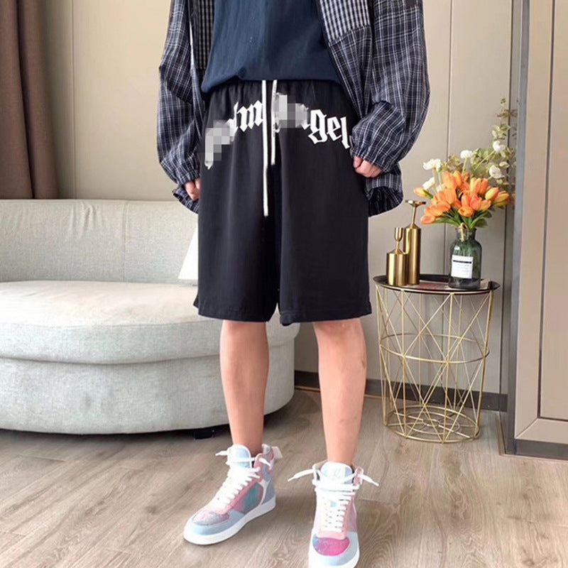 Palm Angle Shorts Palm Angels Loose Letter Print Sports Casual Shorts Men's and Women's Shorts